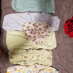 Baby boy swaddles
